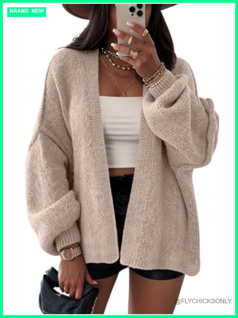 Chunky Cardigan Sweaters for Women Oversized Long Lantern Sleeve Trendy Fall